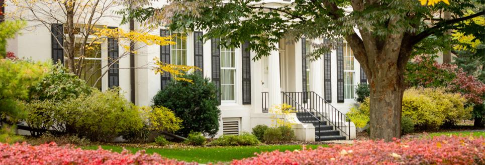 The President's House with fall leaves