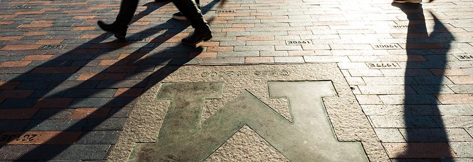 Students walking on campus