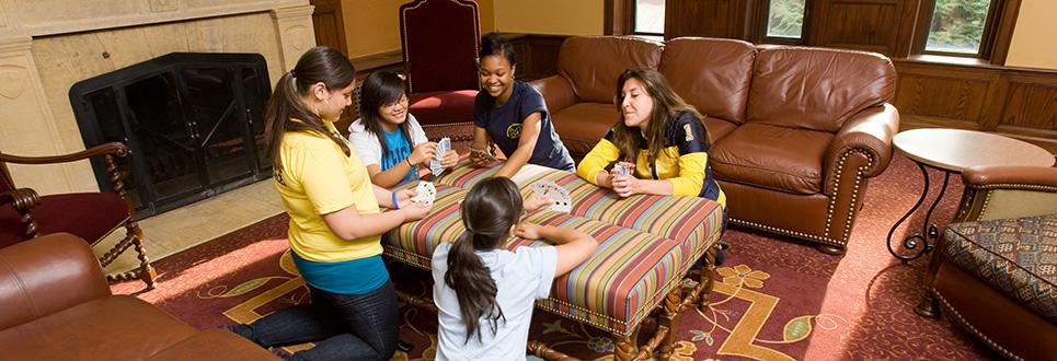 Students in residence hall